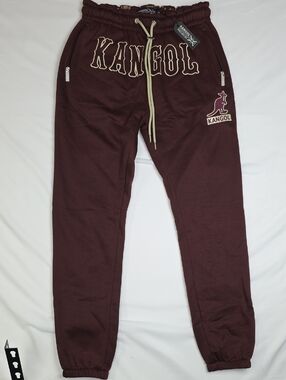 Kangol Maroon Drawstring Logo Joggers Size M